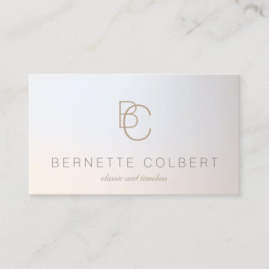 Elegantes Modern Two Initial Monogram Beruflich 2 Visitenkarte (Vorderseite)