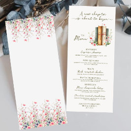 Elegantes Modern Watercolor Storybook Brautparty Menükarte