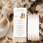 Elegantes Modern Watercolor Storybook Brautparty Menükarte