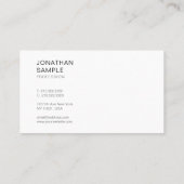 Elegantes moderner Entwurfs-glattes schlichtes Visitenkarte (Rückseite)