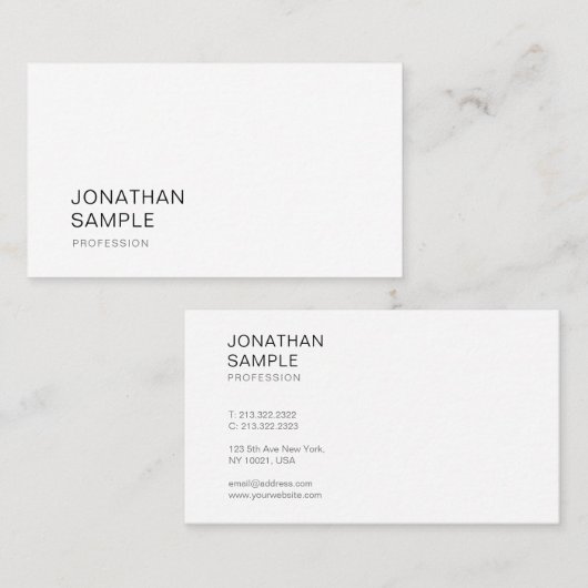 Elegantes moderner Entwurfs-glattes schlichtes Visitenkarte (Vorne/Hinten)