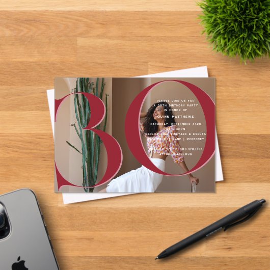 Elegantes modernes 30. GeburtstagsParty Acryleinladungen (Insitu (Einladungskarte))