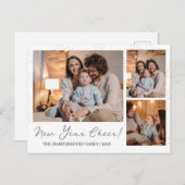 Elegantes modernes 3-jähriges Foto Feiertagspostkarte (Vorne/Hinten)