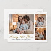 Elegantes modernes 3-jähriges Foto Feiertagspostkarte (Vorne/Hinten)