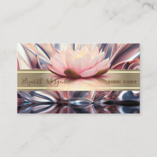 Elegantes modernes Abstrakt, Goldstreifen, Lotus Visitenkarte