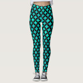 Elegantes modernes, Abstraktes Aquamarines Diamant Leggings (Vorderseite)