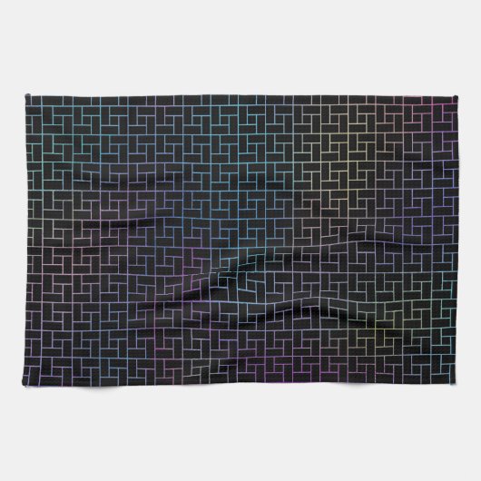 Elegantes modernes Abstraktes Basketmuster | Geschirrtuch (Horizontal)