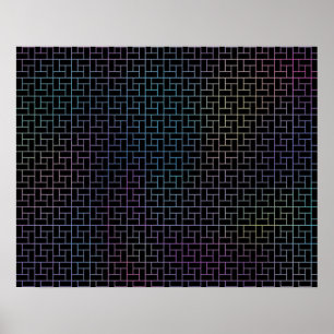 Elegantes modernes Abstraktes Basketmuster   Poster