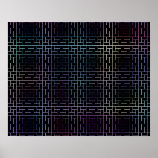 Elegantes modernes Abstraktes Basketmuster | Poster (Vorne)