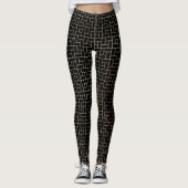 Elegantes modernes Abstraktes Gold Basket Weave Mu Leggings (Vorderseite)