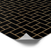 Elegantes modernes Abstraktes Gold Basket Weave Mu Poster (Ecke)
