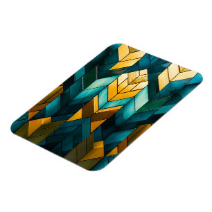 Elegantes modernes abstraktes Gold Teal Geometrisc Magnet
