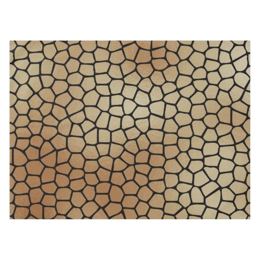 Elegantes, modernes, Abstraktes Goldfliesen-Mosaik Tischdecke (Vorderseite (Horizontal))