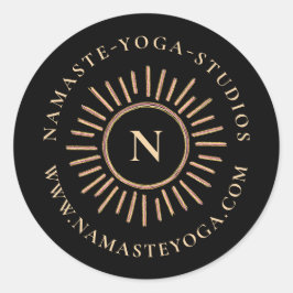 Elegantes, modernes, Abstraktes Monogramm-Schwarz- Runder Aufkleber