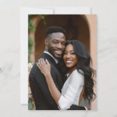 Elegantes, modernes afroamerikanisches Foto Hochze Einladung (Rückseite)