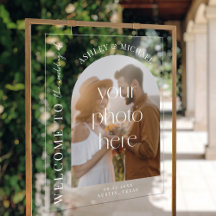 Elegantes modernes akryllisches Foto Begrüßungszei