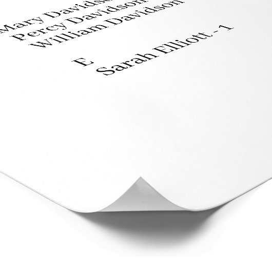 Elegantes modernes Alphabetisches Seating Chart Poster (Ecke)