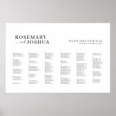 Elegantes modernes Alphabetisches Seating Chart Poster (Vorne)