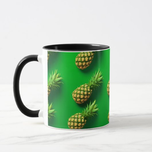 Elegantes modernes Ananas tropisches Fruchtmuster Tasse (Links)