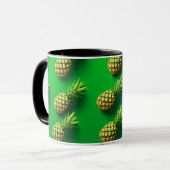 Elegantes modernes Ananas tropisches Fruchtmuster Tasse (Vorderseite Links)