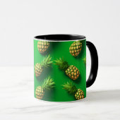 Elegantes modernes Ananas tropisches Fruchtmuster Tasse (VorderseiteRechts)