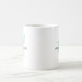 Elegantes, modernes Aquamarines Script Monogram Kaffeetasse (Mittel)