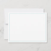 Elegantes, modernes Aquamarines Script Monogram Mitteilungskarte (Rückseite)