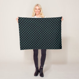 Elegantes, modernes, Aquamarines Zaunkettenmuster  Fleecedecke
