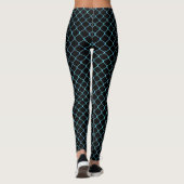 Elegantes, modernes, Aquamarines Zaunkettenmuster  Leggings (Rückseite)
