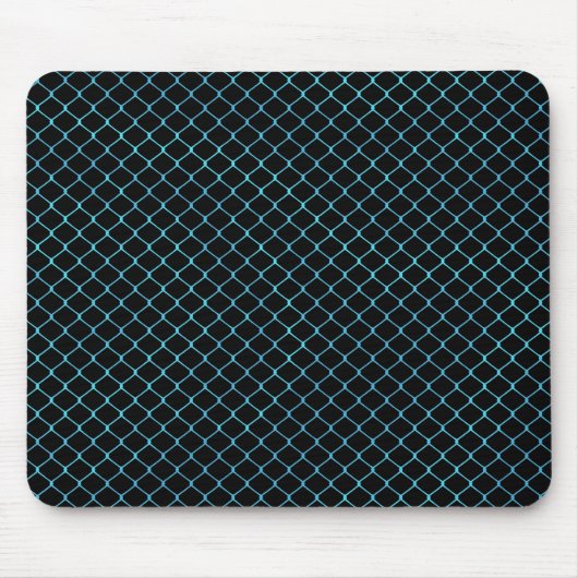 Elegantes, modernes, Aquamarines Zaunkettenmuster Mousepad (Vorne)