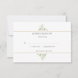 Elegantes, modernes Aquarellbild RSVP Karte