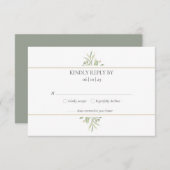 Elegantes, modernes Aquarellbild RSVP Karte (Vorne/Hinten)