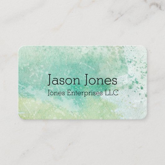 elegantes modernes Aquarelldesign doppelseitig Visitenkarte (Vorderseite)
