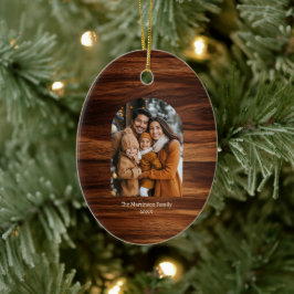 Elegantes modernes Arch Foto Personalisiertes Holz Keramik Ornament