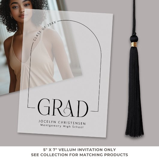 Elegantes modernes Arch Overlay Grad Pergament Einladungen