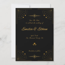 Elegantes modernes Art Deco Save the Date