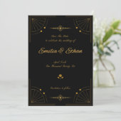 Elegantes modernes Art Deco Save the Date (Stehend Vorderseite)