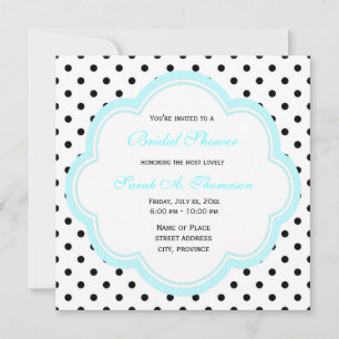 Elegantes, modernes B&W Polka dots Brautparty Einladung