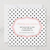 Elegantes, modernes B&W Polka dots Brautparty Einladung (Rückseite)