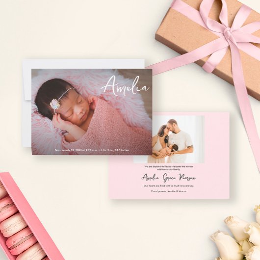 Elegantes, modernes Baby Girl Name Foto Ankündigung