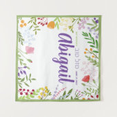 Elegantes modernes Bat Mitzvah Foto Hintergrund Wandteppich (Vorderseite (Horizontal))