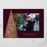 Elegantes modernes Baum Pflaume ein Foto Weihnacht