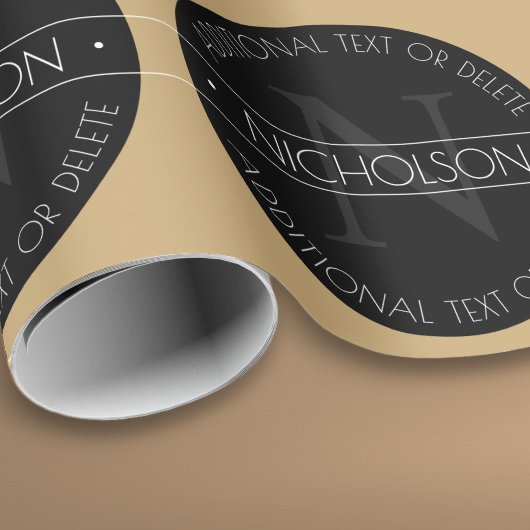 Elegantes, modernes, bearbeitbares Monogramm-Schwa Geschenkpapier