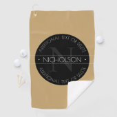 Elegantes, modernes, bearbeitbares Monogramm-Schwa Golfhandtuch (Insitu)