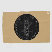 Elegantes, modernes, bearbeitbares Monogramm-Schwa Golfhandtuch (Horizontal)