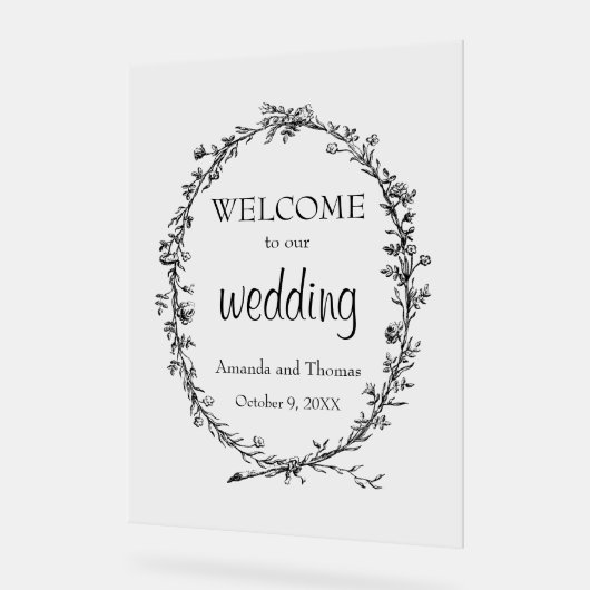 Elegantes modernes Begrüßungszeichen Acrylschild (Winkel)