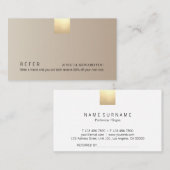 Elegantes, modernes Beige-Gold-Akzent Visitenkarte (Vorne/Hinten)