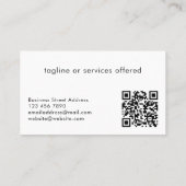 Elegantes modernes beiges Logo QR-Code Professiona Visitenkarte (Rückseite)
