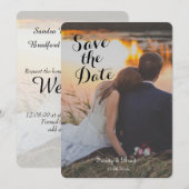 Elegantes, modernes, benutzerdefiniertes Foto Einladung (Vorne/Hinten)