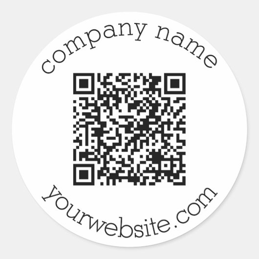 Elegantes modernes benutzerdefiniertes QR-Code- un Runder Aufkleber (Vorderseite)